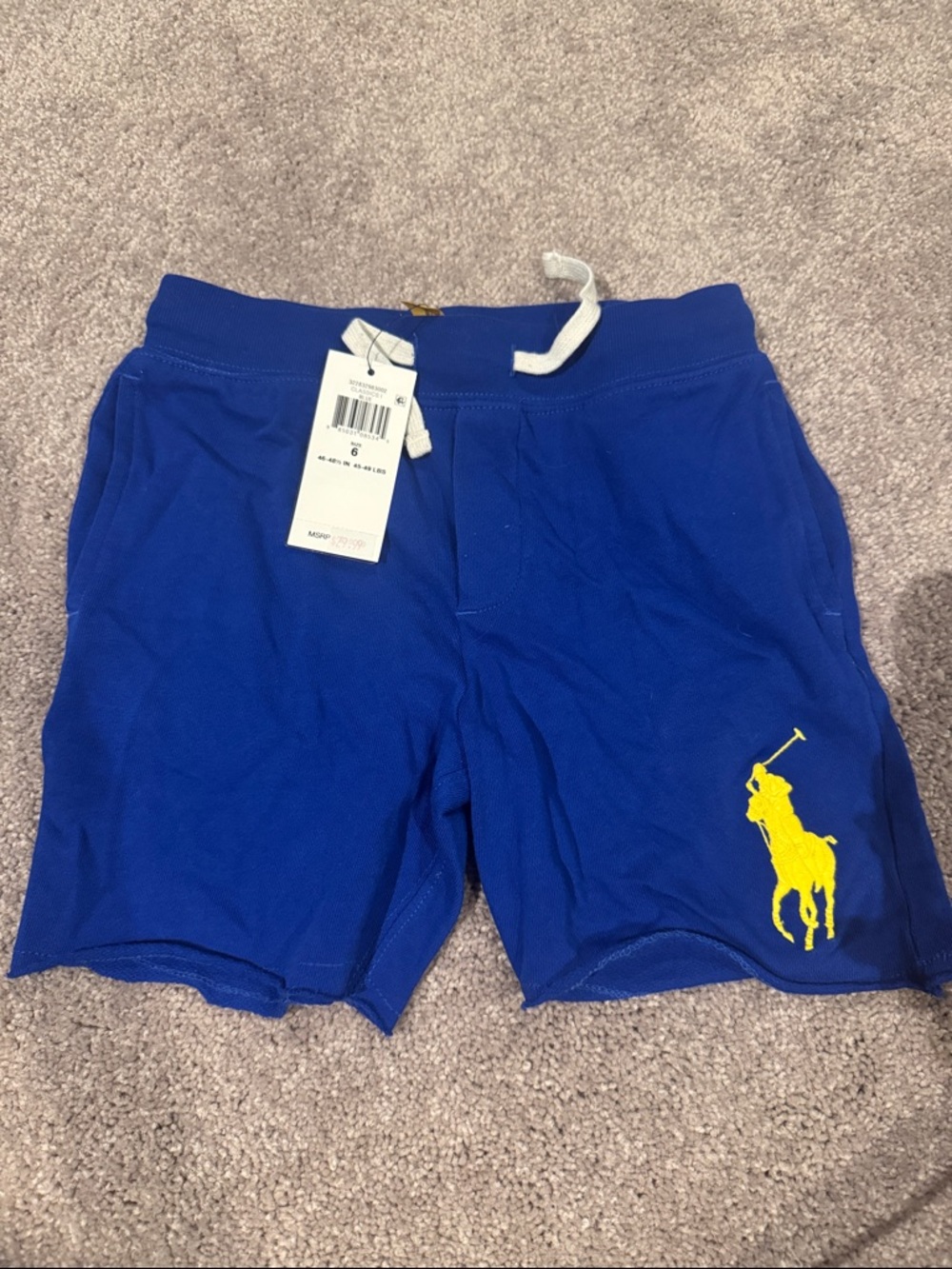 Polo by Ralph Lauren Royal Blue Athletic Shorts with Yellow Pony